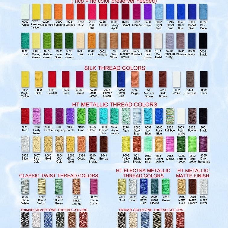 Gudebrod Color Chart