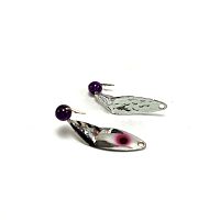 Mark's Triple Bend Silver Silver Purple Bead
