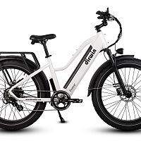 Dirwin Pioneer Step-thru Fat Tire Electric Bike- White